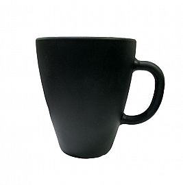 TAZA VIDRIO COLOR NEGRO CON ASA
